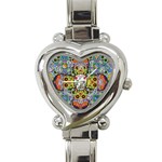 Sugar Skulls   Patterned Heart Italian Charm Watch