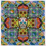 Sugar Skulls   Patterned Canvas 16  x 16 
