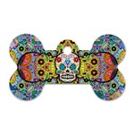 Sugar Skulls   Patterned Dog Tag Bone (One Side)
