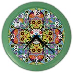 Sugar Skulls   Patterned Color Wall Clock