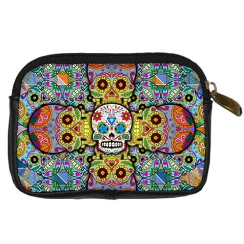 Sugar Skulls   Patterned Digital Camera Leather Case from ArtsNow.com Back