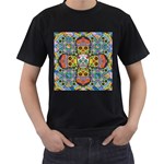 Sugar Skulls   Patterned Men s T-Shirt (Black)