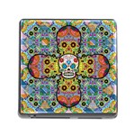 Sugar Skulls   Patterned Memory Card Reader with Storage (Square)