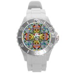 Sugar Skulls   Patterned Round Plastic Sport Watch Large