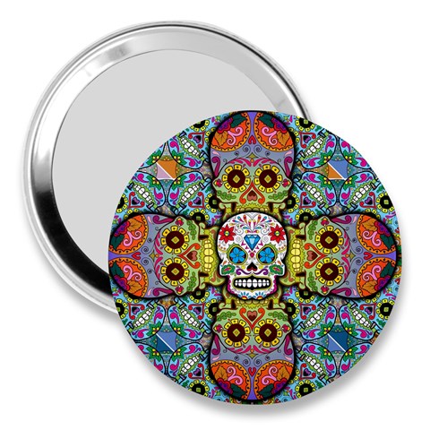 Sugar Skulls   Patterned 3  Handbag Mirror from ArtsNow.com Front