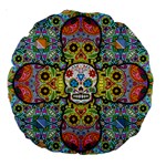 Sugar Skulls   Patterned 18  Premium Round Cushion 