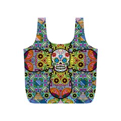 Sugar Skulls   Patterned Full Print Recycle Bag (S) from ArtsNow.com Front