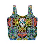 Sugar Skulls   Patterned Full Print Recycle Bag (M)