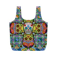 Sugar Skulls   Patterned Full Print Recycle Bag (M) from ArtsNow.com Back