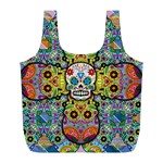 Sugar Skulls   Patterned Full Print Recycle Bag (L)