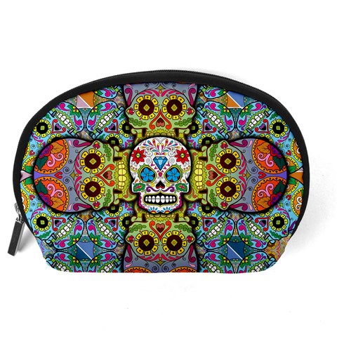 Sugar Skulls   Patterned Accessory Pouch (Large) from ArtsNow.com Back