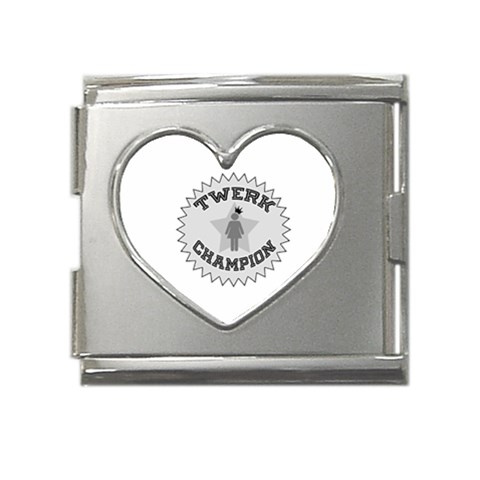 Twerk Champion Mega Link Heart Italian Charm (18mm) from ArtsNow.com Front