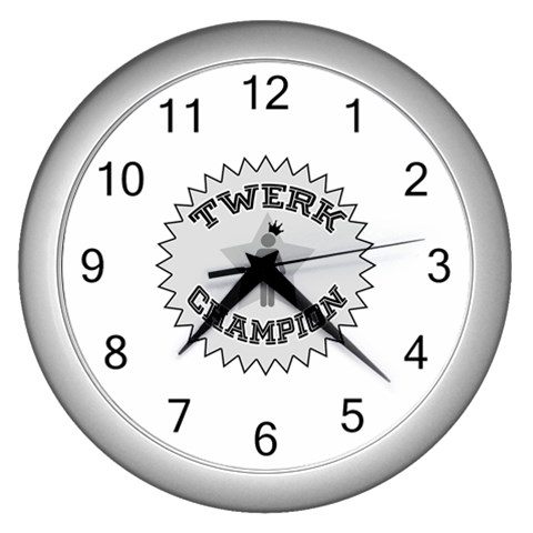 Twerk Champion Wall Clock (Silver) from ArtsNow.com Front