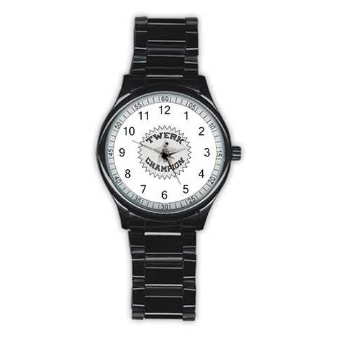 Twerk Champion Men s Stainless Steel Round Dial Analog Watch from ArtsNow.com Front