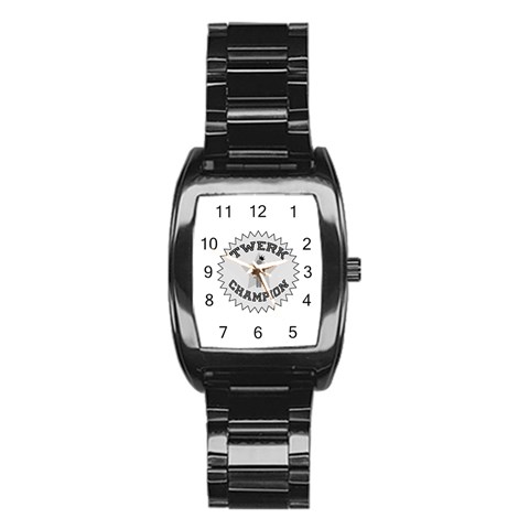 Twerk Champion Men s Stainless Steel Barrel Analog Watch from ArtsNow.com Front
