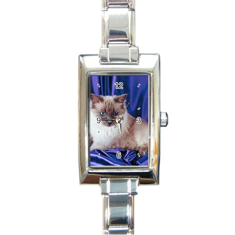 Rag Doll Cat D4 Rectangular Italian Charm Watch from ArtsNow.com Front