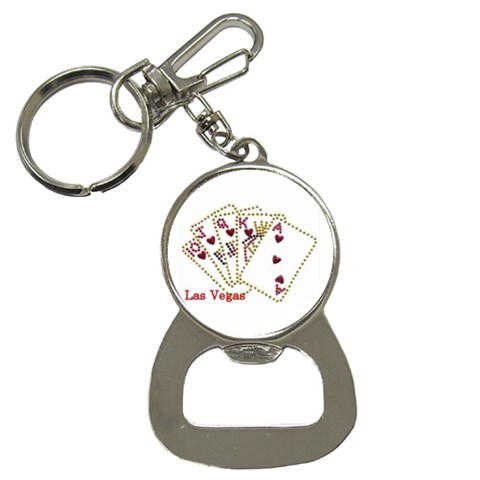 vegas cards Bottle Opener Key Chain from ArtsNow.com Front