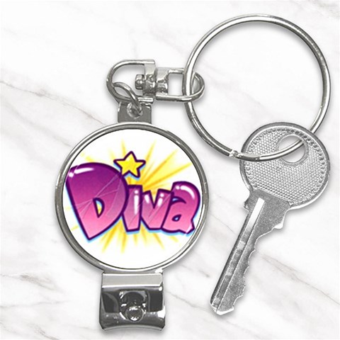 Diva Nail Clippers Key Chain from ArtsNow.com Front