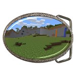 Minecraft Strange Land Formations Belt Buckle