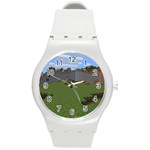 Minecraft Strange Land Formations Round Plastic Sport Watch Medium