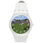 Minecraft Strange Land Formations Round Plastic Sport Watch Medium