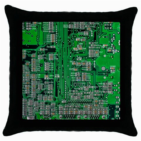Circuit Throw Pillow Case (Black) from ArtsNow.com Front