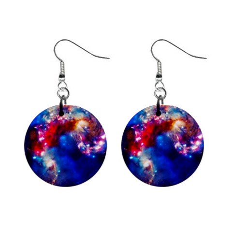 Colorful Cosmos 1  Button Earrings from ArtsNow.com Front