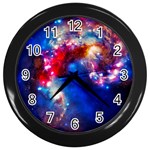 Colorful Cosmos Wall Clock (Black)