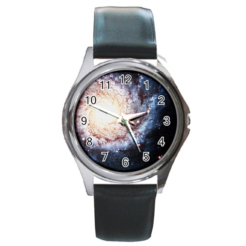 Colorful Cosmos Round Metal Watch from ArtsNow.com Front