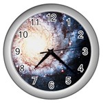 Colorful Cosmos Wall Clock (Silver)