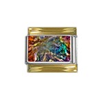 Colorful Cosmos Gold Trim Italian Charm (9mm)