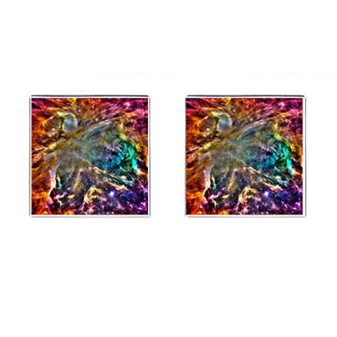 Colorful Cosmos Cufflinks (Square) from ArtsNow.com Front(Pair)