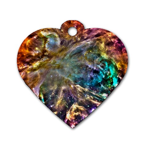 Colorful Cosmos Dog Tag Heart (Two Sides) from ArtsNow.com Front