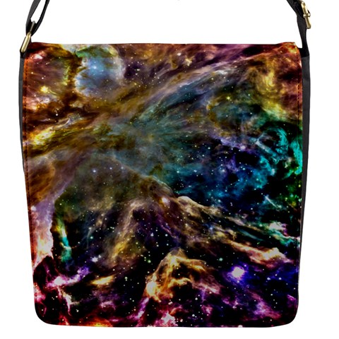 Colorful Cosmos Flap Closure Messenger Bag (Small) from ArtsNow.com Front