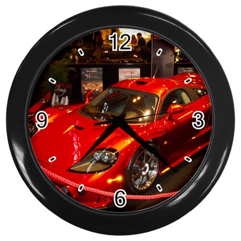 Super Car D6 Wall Clock (Black) from ArtsNow.com Front