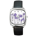 flowers1 Square Metal Watch