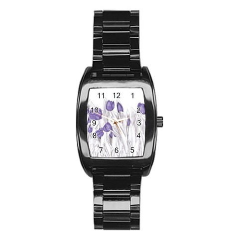 flowers1 Men s Stainless Steel Barrel Analog Watch from ArtsNow.com Front