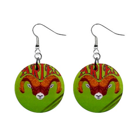 Aries 1  Button Earrings from ArtsNow.com Front