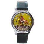 Sagittarius Round Metal Watch
