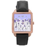 flowers1 p1 Rose Gold Leather Watch 