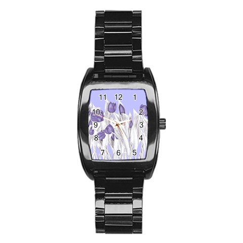 flowers1 p1 Men s Stainless Steel Barrel Analog Watch from ArtsNow.com Front