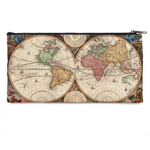 1730 Stoopendaal Map Of The World In Two Hemispheres   Geographicus   Wereltcaert Stoopendaal 1730 Pencil Case from ArtsNow.com Back