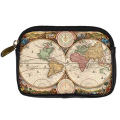1730 Stoopendaal Map Of The World In Two Hemispheres   Geographicus   Wereltcaert Stoopendaal 1730 Digital Camera Leather Case from ArtsNow.com Front
