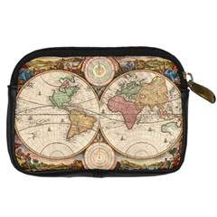 1730 Stoopendaal Map Of The World In Two Hemispheres   Geographicus   Wereltcaert Stoopendaal 1730 Digital Camera Leather Case from ArtsNow.com Back