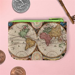 1730 Stoopendaal Map Of The World In Two Hemispheres   Geographicus   Wereltcaert Stoopendaal 1730 Mini Coin Purse from ArtsNow.com Back