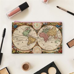 1730 Stoopendaal Map Of The World In Two Hemispheres   Geographicus   Wereltcaert Stoopendaal 1730 Cosmetic Bag (Medium) from ArtsNow.com Front