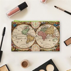 1730 Stoopendaal Map Of The World In Two Hemispheres   Geographicus   Wereltcaert Stoopendaal 1730 Cosmetic Bag (Medium) from ArtsNow.com Front