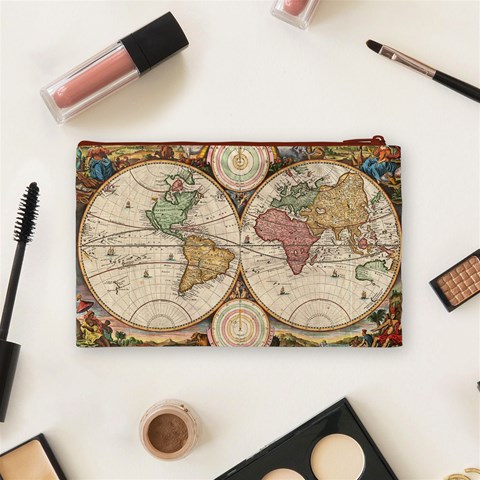 1730 Stoopendaal Map Of The World In Two Hemispheres   Geographicus   Wereltcaert Stoopendaal 1730 Cosmetic Bag (Medium) from ArtsNow.com Back