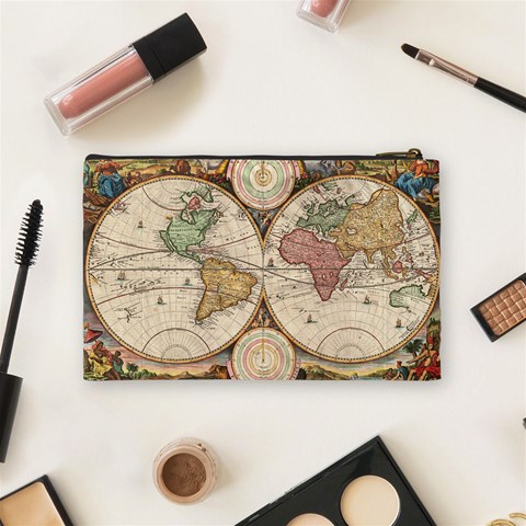 1730 Stoopendaal Map Of The World In Two Hemispheres   Geographicus   Wereltcaert Stoopendaal 1730 Cosmetic Bag (Medium) from ArtsNow.com Back