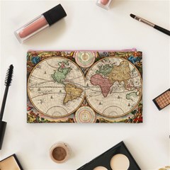 1730 Stoopendaal Map Of The World In Two Hemispheres   Geographicus   Wereltcaert Stoopendaal 1730 Cosmetic Bag (Medium) from ArtsNow.com Back
